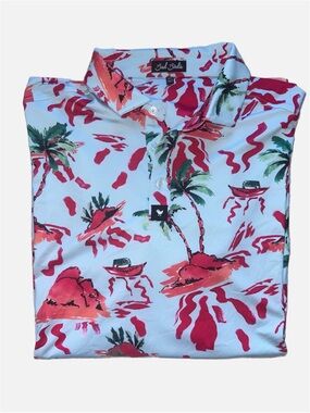 Bad Birdie Men's XXL Red Rocks Golf Polo Tropical Performance Stretch Shirt